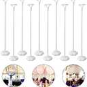 Sakolla 10 Sets Balloon Stick Stand, Holder with Base for Table Desktop Centerpiece, Birthday Party, Wedding, Baby Shower and Anniversary Decoration (15.7 inch White)