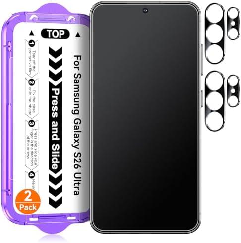 Ksleri 1 Pack for Samsung Galaxy S26 Ultra Matte Glass Screen Protector + 1 Pack Camera Lens Protector with Easy Installation Kit, Anti-Glare Tempered Glass (Not Privacy)
