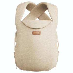 Momcozy Newborn Carrier WeeSnug- Lightweight and Cozy Comfort for 7-25 lbs, Ergonomic Cross-Back Support, Effortless to Put On, Hands-Free Baby Carrier with Lumbar Support, Khaki