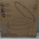 ELONGATED toilet seat risers for seniors, Slow Close, Elevated toilet seat, Heavy Duty, Never Loosen, Raised toilet seat elongated bowl, White(18.5)