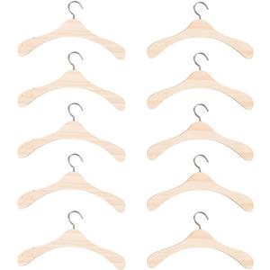 Toddmomy 20Pcs Wooden Doll Clothes Hangers Mini Doll Hangers Mini for Miniature Accessories (12cm)
