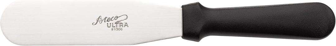 Ateco Ultra Straight Spatula with 6 by 1.5-Inch Stainless Steel Blade, Plastic Handle, Dishwasher Safe, Silver