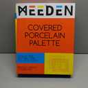 MEEDEN Ceramic Watercolor Palette: 33-Well Large Empty Professional Porcelain Paint Palette with Lid for Watercolor Acrylic Gouache, 13.5 x 10.8 Inch Mixing Tray for Studio
