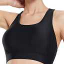 baleaf Women's UPF 50+ Swim Bra Modest Bikini Top Quick Dry Workout Sport Bra Under Rash Guard (32, Black)