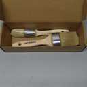 Wesquer Chalk Paint Brush Natural Bristle Round Paint Brush Wax Brushes for Waxing Furniture, Painting Stencil, Home Decor, DIY Art Crafts, Watercolor, Graffiti Creation - 2Pack