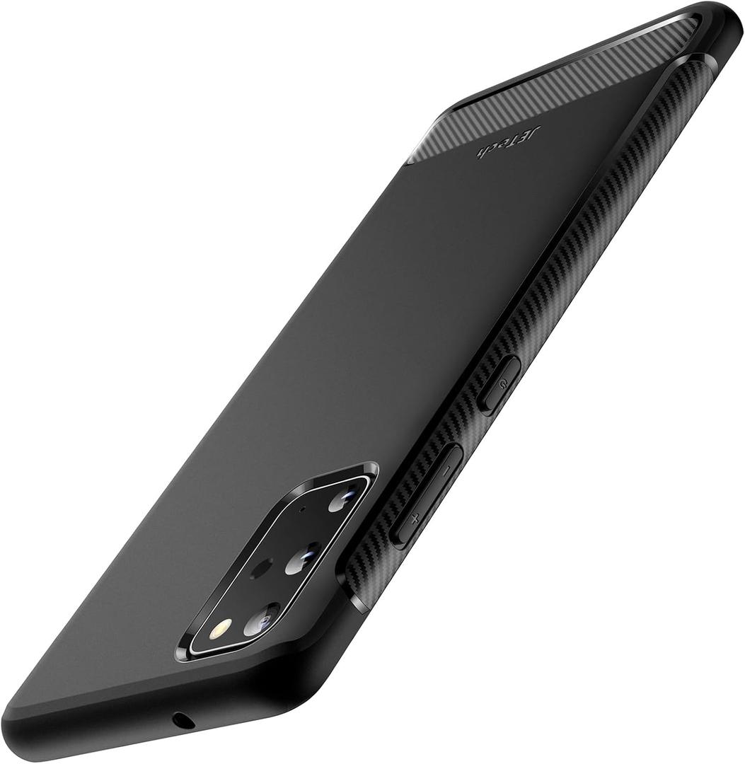 JETech Slim Fit Case for Samsung Galaxy S20 5G, TPU Material, Thin Phone Cover with Shock-Absorption and Carbon Fiber Design (Black)