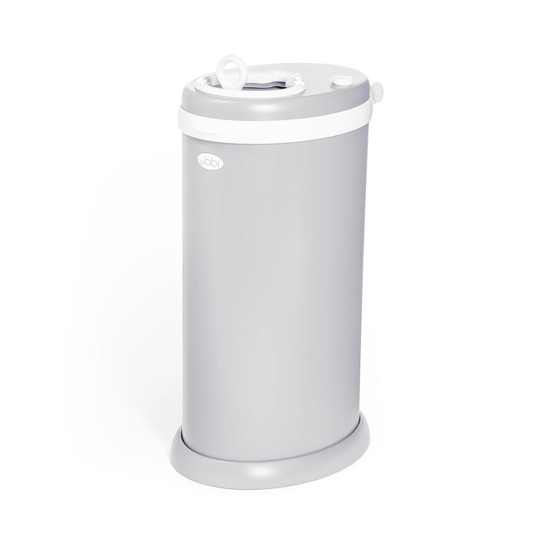Ubbi Stainless Steel Diaper Pail, Odor Locking, No Special Bag Required, Award-Winning, Registry Must-Have, Gray
