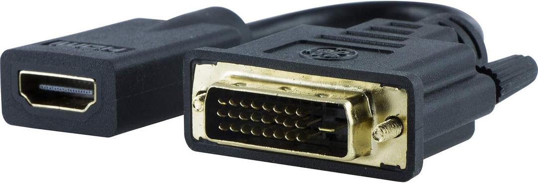 GE DVI to HDMI Adapter, Black, 33586
