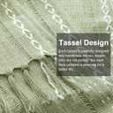 5 x OTOSTAR Table Runner with Tassels 13x72 Inch Rustic Farmhouse Table Runners Boho Hemstitched Embroidered Table Runner 72 Inches Long Rustic Home Holiday Party Dining Decor (Sage Green)