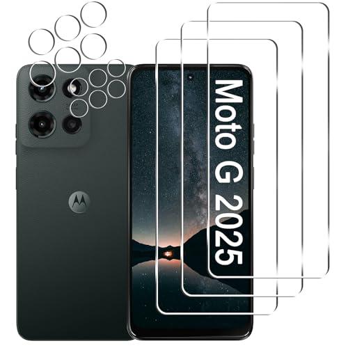 LXXMSXH 3 Pack Moto G 2025 Screen Protector [6.7 inch] + 3 Pack Camera Lens Protector, Anti Scratch Bubble Free, Easy Installation