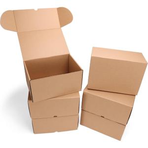 PHAREGE 10x7x5 inch Shipping Boxes 6 Pack Brown, Tab Lock Tuck Top Mailer Boxes for Packaging Small Business, Medium Cardboard Gift Boxes for Wrapping Mailing Present