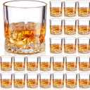 Yaomiao 24 Pcs Old Fashioned Whiskey Glasses Bulk 7 Oz Heavy Base Bourbon Glass Cocktail Rocks Glasses for Whiskey Bourbon Liquor and Cocktail Drinks Gift (Multicolor)
