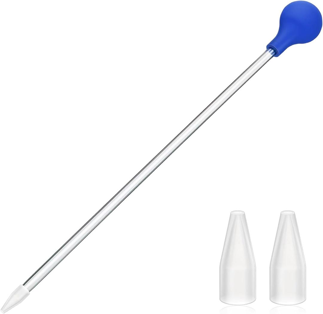 18.5 in Long Pipette for Fish Tank Coral Food Feeder Long Syringe Aquarium Coral Feeding Tube for Marine Fish Reef Aquatic Plant Spider Snake Lizard