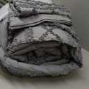 Bedsure Tufted Boho Comforter Set Queen Size - Grey Boho Bed Set, GentleSoft 3 Pieces Farmhouse Shabby Chic Embroidery Bedding, Gifts for Woman, Soft Jacquard Queen Comforter for All Seasons (17 - Grey - Elegant)