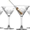 Pasabahce Premium Stemmed Martini Glasses Set of 4, Crystal Design Cocktail Cups 7.8 Oz , Vintage Coupe Glasses,Elegant Cocktail Glasses, Perfect For Parties, Gifts, Housewarming, Weddings, Aniversary