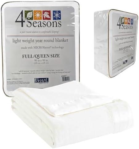 Thermee Micro Flannel Full/Queen Size Blankets, Lightweight All Seasons Cozy Blanket, Throw Blankets for Home and Living Room, Comfy & Soft Blanket for Couch, Machine Wash, No Pilling - Snow