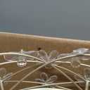 20 Inch Gold Caged Ceiling Fan with Light, Flower Chandelier Ceiling Fan with Lights Remote Control, Frower Crystal Fandelier 6 Speeds for Girl's Bedroom, Living Room