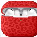 Leopard Engraved Compatible for AirPods Pro 3 Case Cover(2025),Soft Silicone Compatible with Apple AirPods Pro 3 Case for Women,Cute Air Podspro3 Case with Keychain &Cleaning Kit