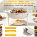 Femchic 9QT White Chafing Dishes for Buffet, 4 Pack Maifanite-Coated Chafer