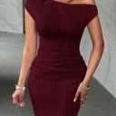 Narecte Summer Dresses for Women One Shoulder Bodycon Sexy Club Dress Elegant Formal Dresses Maxi Dress, Small Size