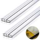 2 Pcs Clear PVC Piano Style Living Hinge 39.37 Inch Each Clear PVC Living Hinge for DIY 3-5mm Glass Acrylic and More Material Replacement Repair, No Screws or Glue