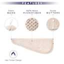 2 Pack Microfiber Hair Towel Wrap for Women, Anti Frizz Quick Drying Hair Turban for All Hair Style, Absorbent and Lightweight (Beige)