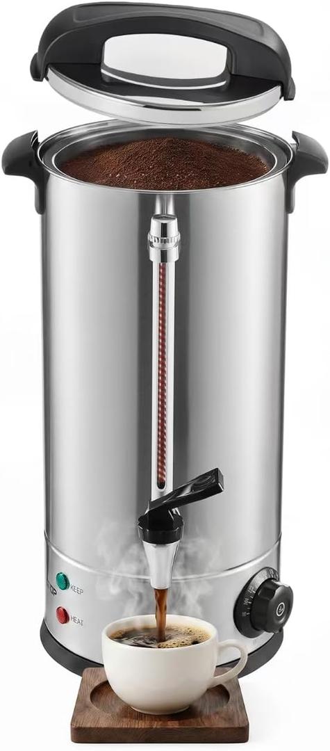 50 Cup 8L Stainless Steel Commercial Coffee Urn and Hot Water urn