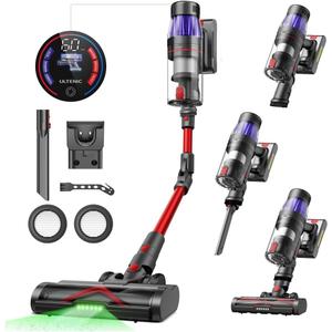 Ultenic Cordless Vacuum Cleaner, 600W 55Kpa 60Mins Vacuum Cleaners for Home, with 180Bendable Wand, Anti-Tangle Brush, Charging Dock, Stick Vacuum Cordless for Pet Hair/Carpet/Floor/Car