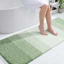 OLANLY Bathroom Runner Rugs Mat 59x24, Extra Soft Absorbent Microfiber Bath Rugs, Rubber Backing, Quick Dry, Washable Long Bath Mats for Bathroom, Tub and Shower, Home Decor Accessories, Sage Green