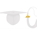 FtyFty Unisex Adult Matte Graduation Cap with Tassel Year Charm 2025 (Pack of 5, White)