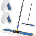 CLDREAM 24" Commercial Dust Mop for Floor Cleaning with 2 Mop Head, Large Industrial Push Broom Mops with 60" Long Handle,Wet Dry Floor Duster for Concrete Hardwood Tiles Marble Floors