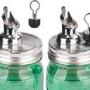 Free Flow Spout for Mason Jar,for spout regular mouth size Mason Jar 70mm lid, 2 Pack (Zinc alloy) jars not included
