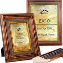 2 Pack 8x10 Vintage Gold Photo Frames with Real Glass Front  Elegant Wall/Tabletop Display for Home, Wedding & Old Photos