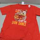 Chinese New Year 2025 Lion Dance Boy Girl Kids Red Orange TShirt M