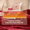 Tefici Electric Heated Blanket Throw, Super Cozy Soft 2-Layer Flannel 50" x 60" Heated Throw with 3 Heating Levels & 4 Hours Auto Off, Machine Washable, ETL&FCC Certified, Home Office Use, Red