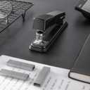 Amazon Basics Full-Strip Metal Office Desktop Stapler, 20 Sheet Capacity, Non-Slip, Black, 3-Pack