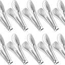 10PCS Serving Tongs, Small Kitchen Tongs,XEVOM Stainless Steel small Appetizer Tongs Mini Sugar Ice (5 Inch)