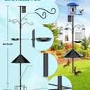 Bird Feeder Pole 92 Inch, Bird Squirrel Proof Baffle Heavy Duty Stand Feeding Station for Outside Backyard Garden Wild Birds Watching