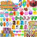 134 Pcs Pop Party Favors for Kids, Fidget Treasure Box Toys, Classroom Prizes, Pinata Filler Goodie Bag Stuffers,Treasure Chest, Carnival Prize Box Bulk Toys for Boys Girls