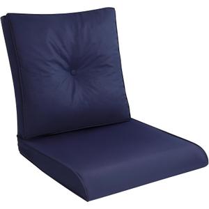Pauwer Outdoor Chair Cushions Set, 22x24 Inch Waterproof Deep Seat Cushions for Outdoor Furniture, High Resilience Foam Patio Furniture Cushions with 22x22 Back Cushion for Chair Sofa Couch, Navy Blue