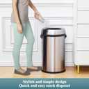 Garvee 65 L/17 gal Open Top Trash Can, Fingerprint-Proof Stainless Steel Garbage Can, Heavy Duty Commercial Round Trash Bin for Kitchen, Outdoor, Home, Office, Silver