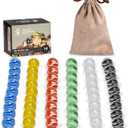 Yellow Mountain Imports 60 Pieces Translucent Chinese Checkers Glass Marbles with Petal Design - 14 Millimeters