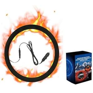 Heated Steering Wheel Cover, Auto Hand Car Steering Wheel Cover Heater for Winter, 12V Heated Auto Steering Wheel Protector Cover, Outer Diameter for Standard-Size Car Steering Wheels  