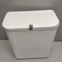 2.4 Gallon Kitchen Compost Bin for Counter Top or Under Sink, Hanging Small Kitchen Trash Can with Lid, Wall Mounted Waste Basket Bin Garbage Can for Bathroom (White)