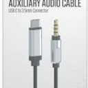 Acoustix 6 Foot Braided Auxillary Audio Cable USB C TO 3.5 mm 6Ft Black