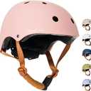 MomnLittle Kids Bike Helmet with Quick Pinch-Free Magnetic Buckle CPSC Certified Bike Helmet for Toddler Boys and Girls (Small: 20.4" - 22", Peach Pink)