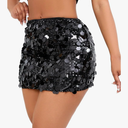 Floerns Women's Contrast Sequin High Waist Shining Party Bodycon Mini Skirt. L