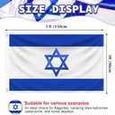 Israel Flag 3x5 FT Outdoor, Heavy Duty 210D Oxford Fabric Israeli Flag | Embroidered Star of David Hexagram | Blue & White IL National Country Flag for Wall Indoor Home Garden Jewish Pride Decor