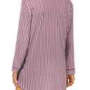 OPOIPIN Women's Long Sleeve Nightgown Button Down Sleepshirt with Pocket Printed Nightshirt Pajamas Sleepwear Burgundy X-Large