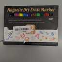 Magnetic Dry Erase Markers Fine: 12 Colors Erasable Whiteboard Markers Fine Point with Eraser Cap, Low Odor White Board Dry Erase Pens Fine Tip for Kids & Teachers, Home, Office and School Supplies